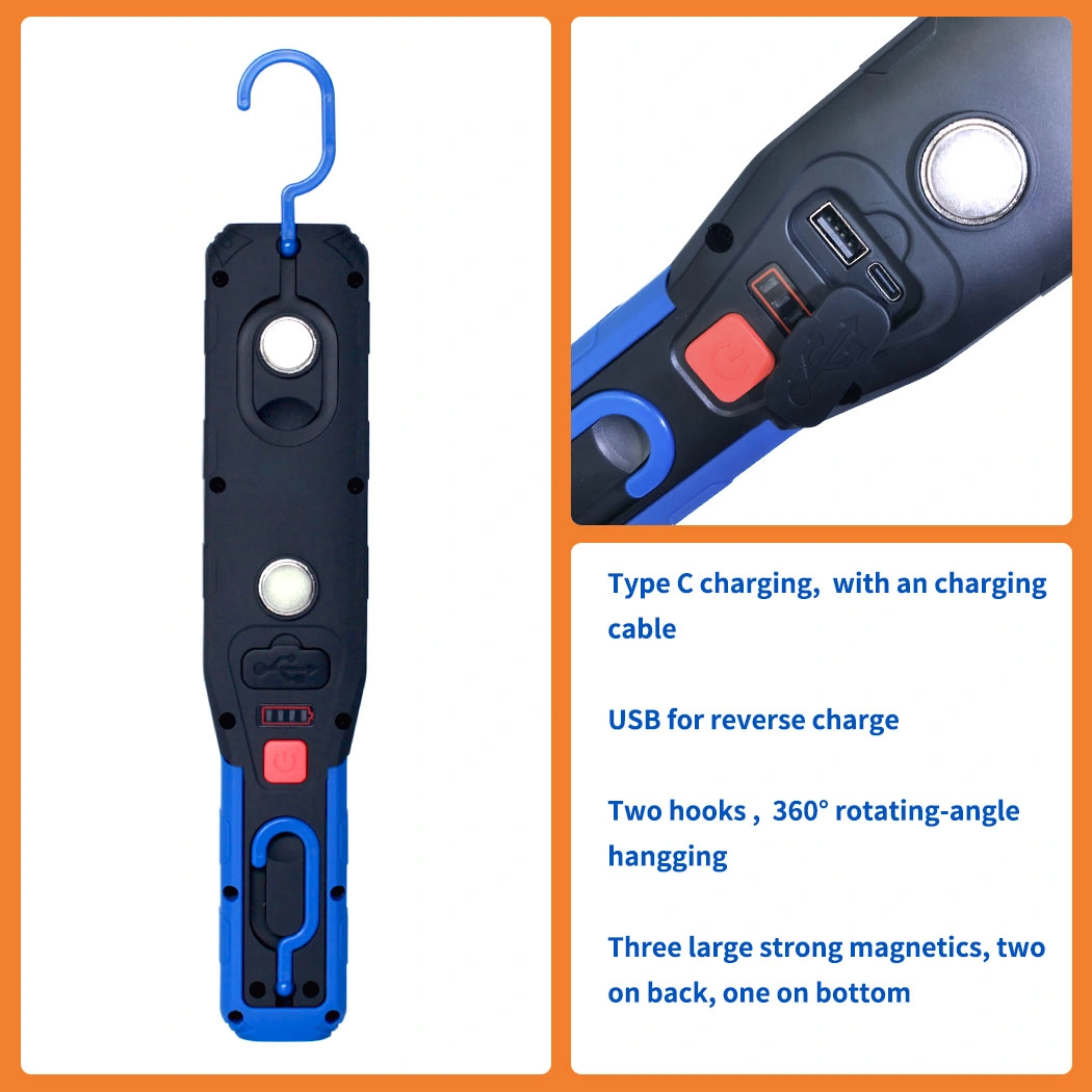 CE027A Rechargeable Portable LED Work Light LED Caution Light Flashlight