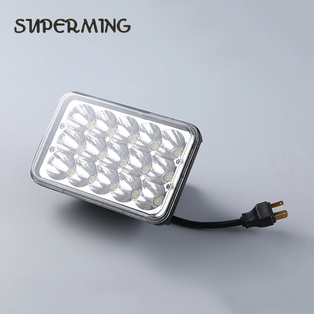 LED Driving Light Luz De High Low 45W 5inch 4X6 LED Headlight Fog Light for SUV ATV Jeep Offroad