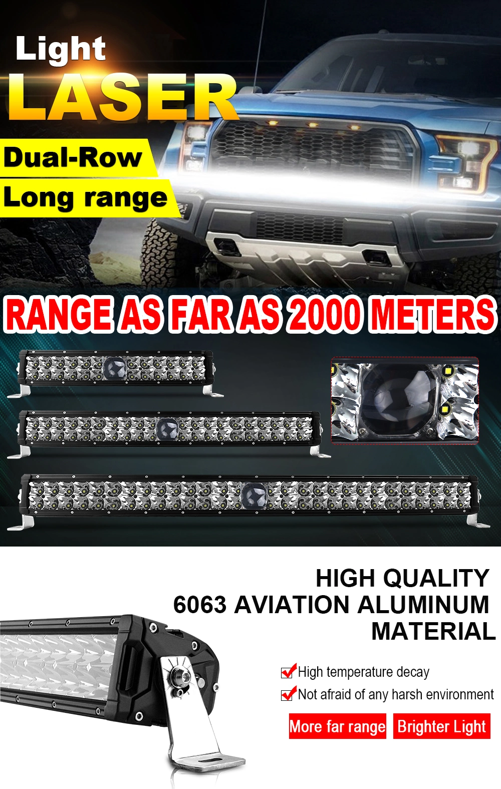 Auto Car Lase LED Bar 22 Inch Light 1900m Barra LED Truck off Road 4X4 Laser LED Light Bar